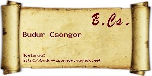 Budur Csongor névjegykártya